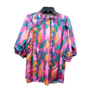 MICHELLE MCDOWELL LIBBY TOP WOMEN S PURPLE COLORED PRINT PULLOVER TUNIC NEW